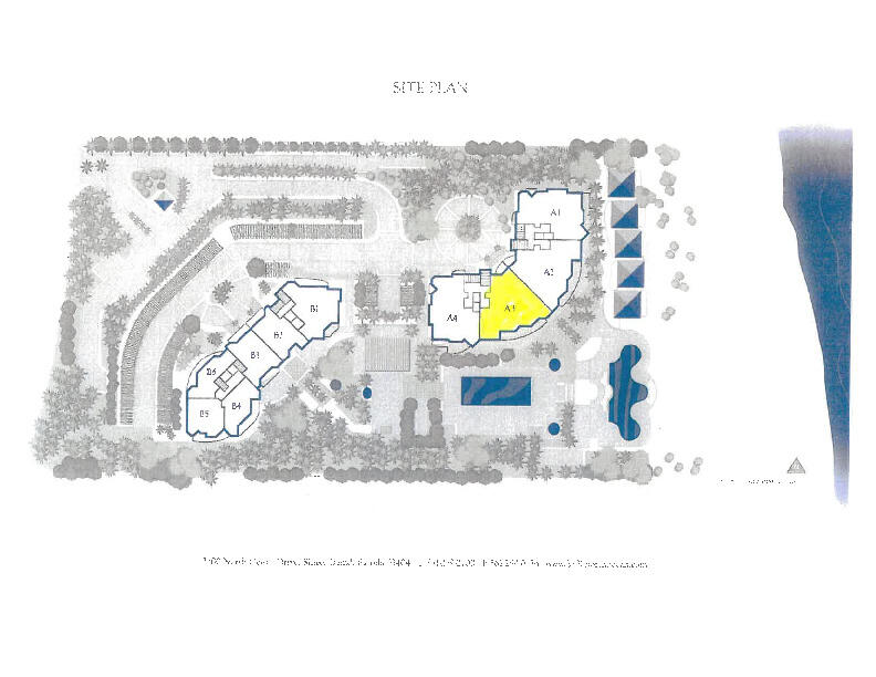 Site plan of 2700 N Ocean Drive with one unit highlighted in yellow.