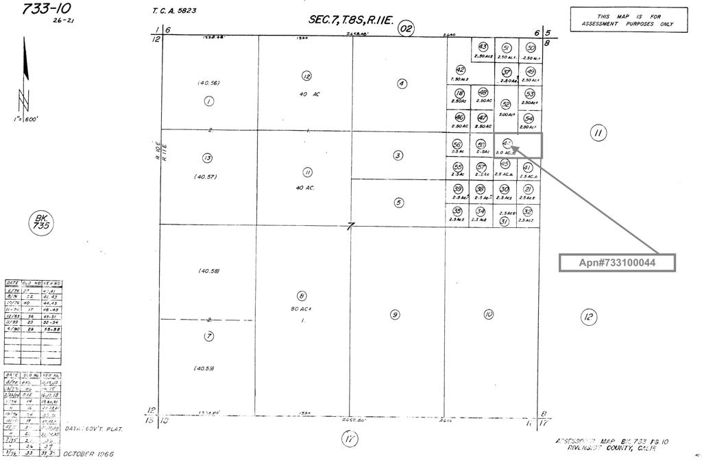 Vacant Land 5 Acres Apn#733100044