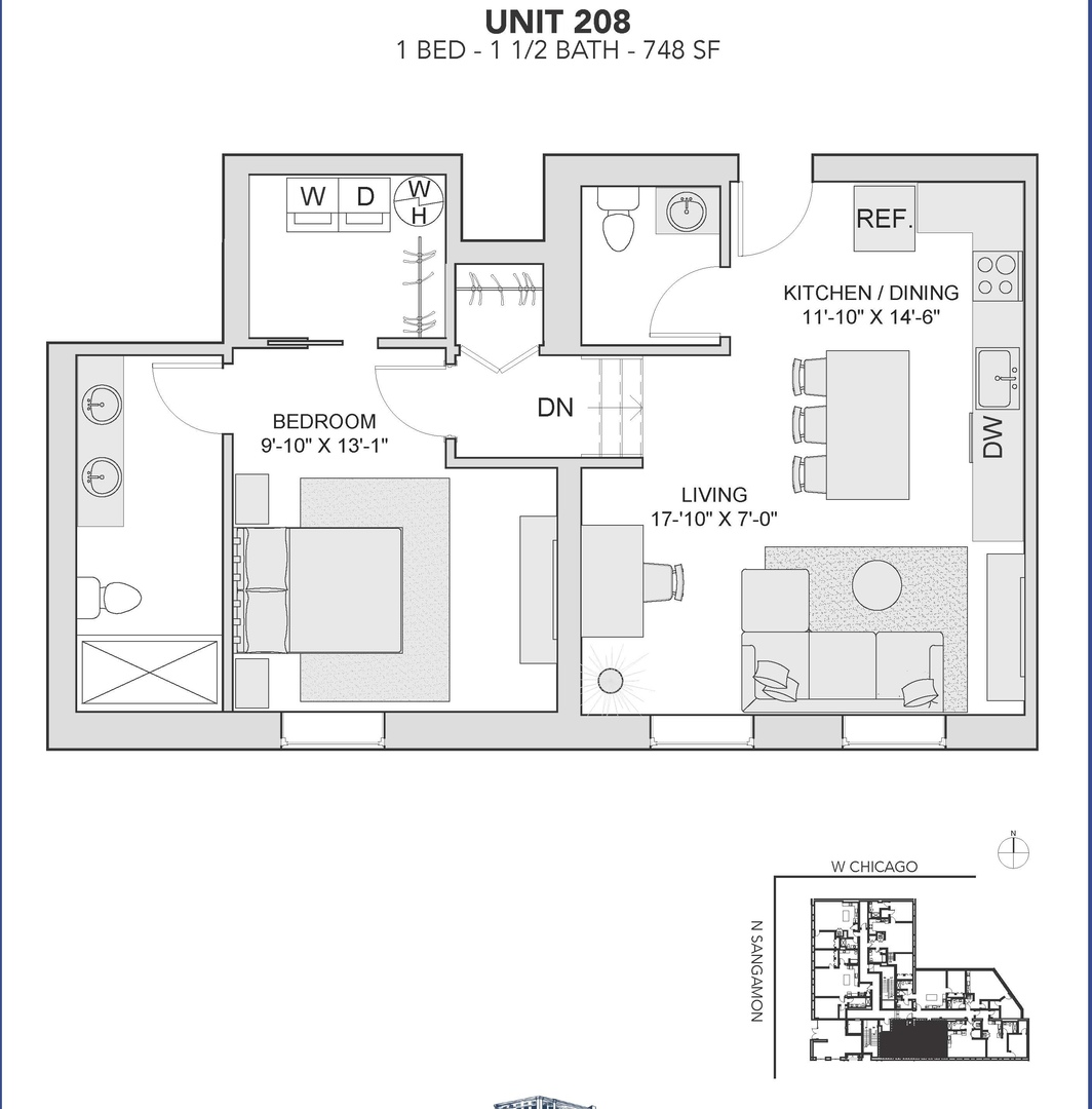 729 N Sangamon Street Unit: 208
