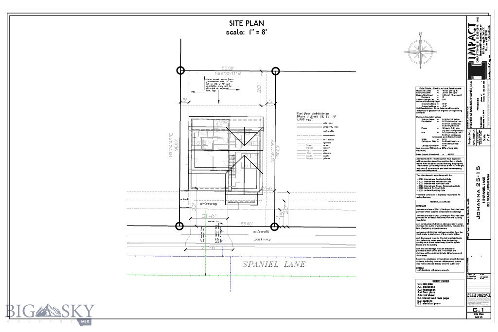 Site plan for 819 Spaniel Lane
