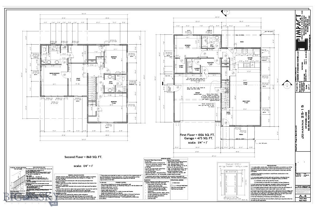 Floor plans for the first and second floors of 819 Spaniel Lane.
