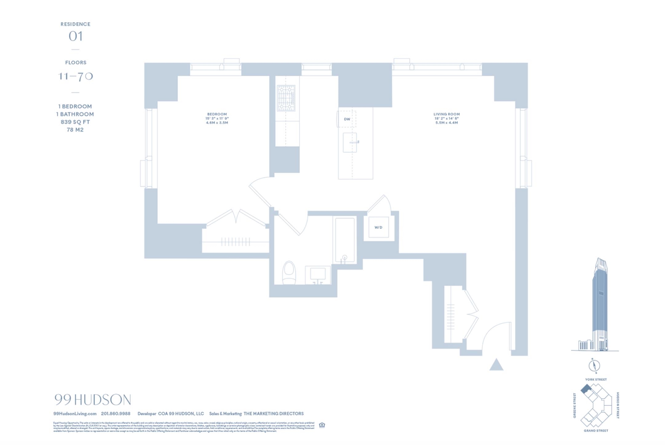 99 HUDSON ST Unit: 2201