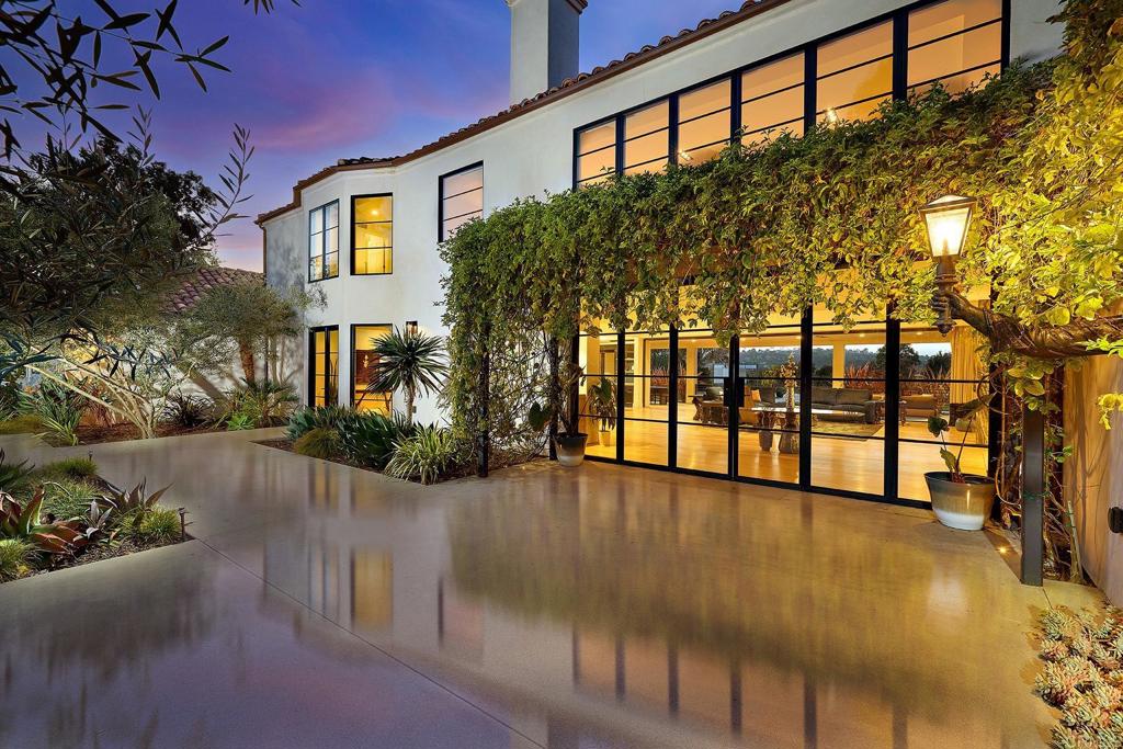 Vine-Covered Exterior With Lighting