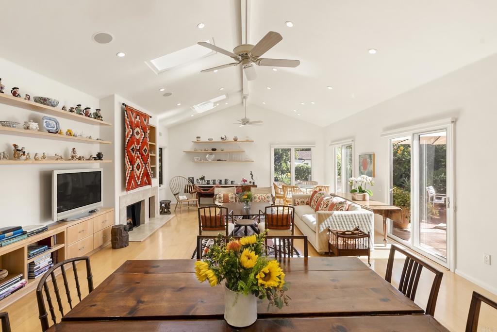 Light-Filled Dining Area With Shelving