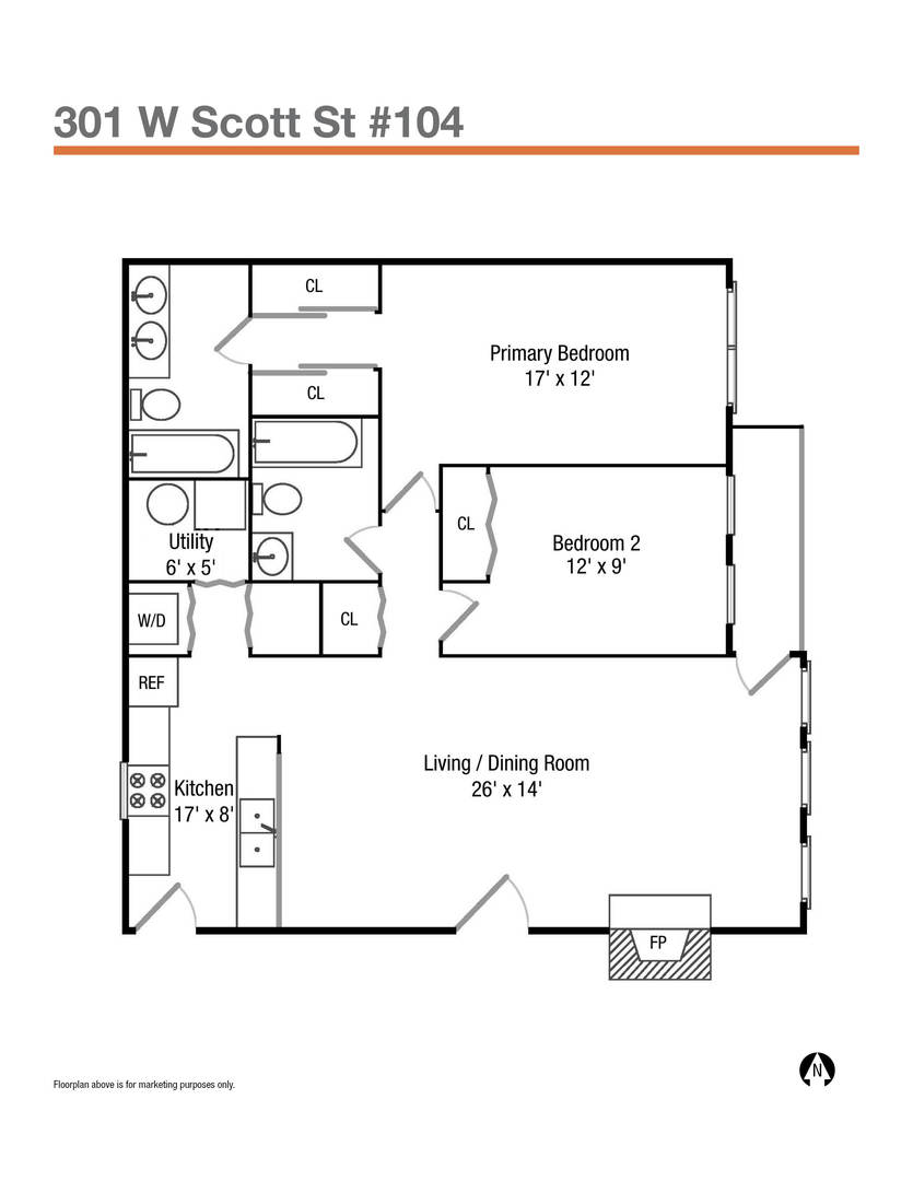 301 W Scott Street Unit: 104