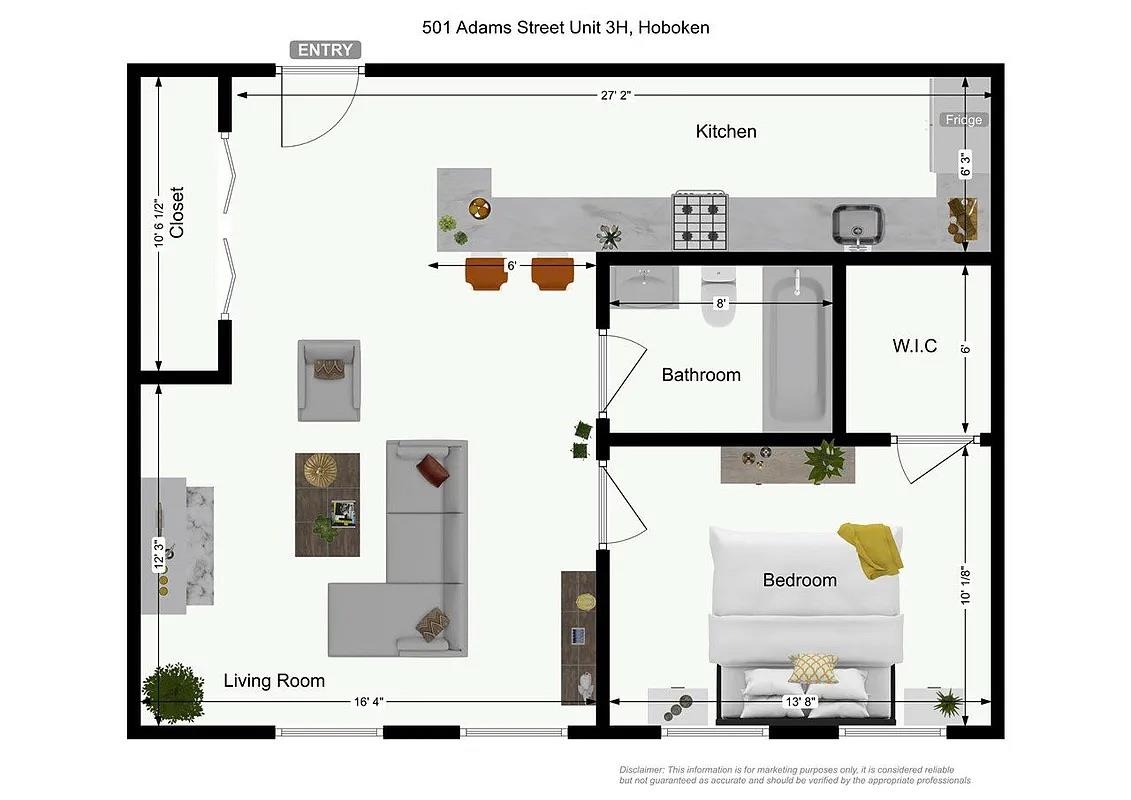 501 ADAMS ST Unit: 3H