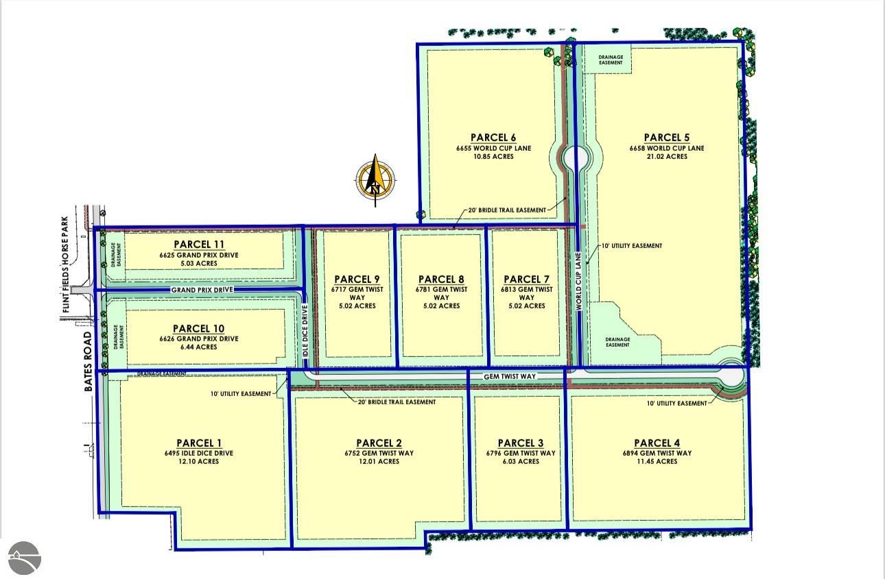 Parcel map identifying 6796 Gem Twist Way as Parcel 3, a 6.03-acre lot.