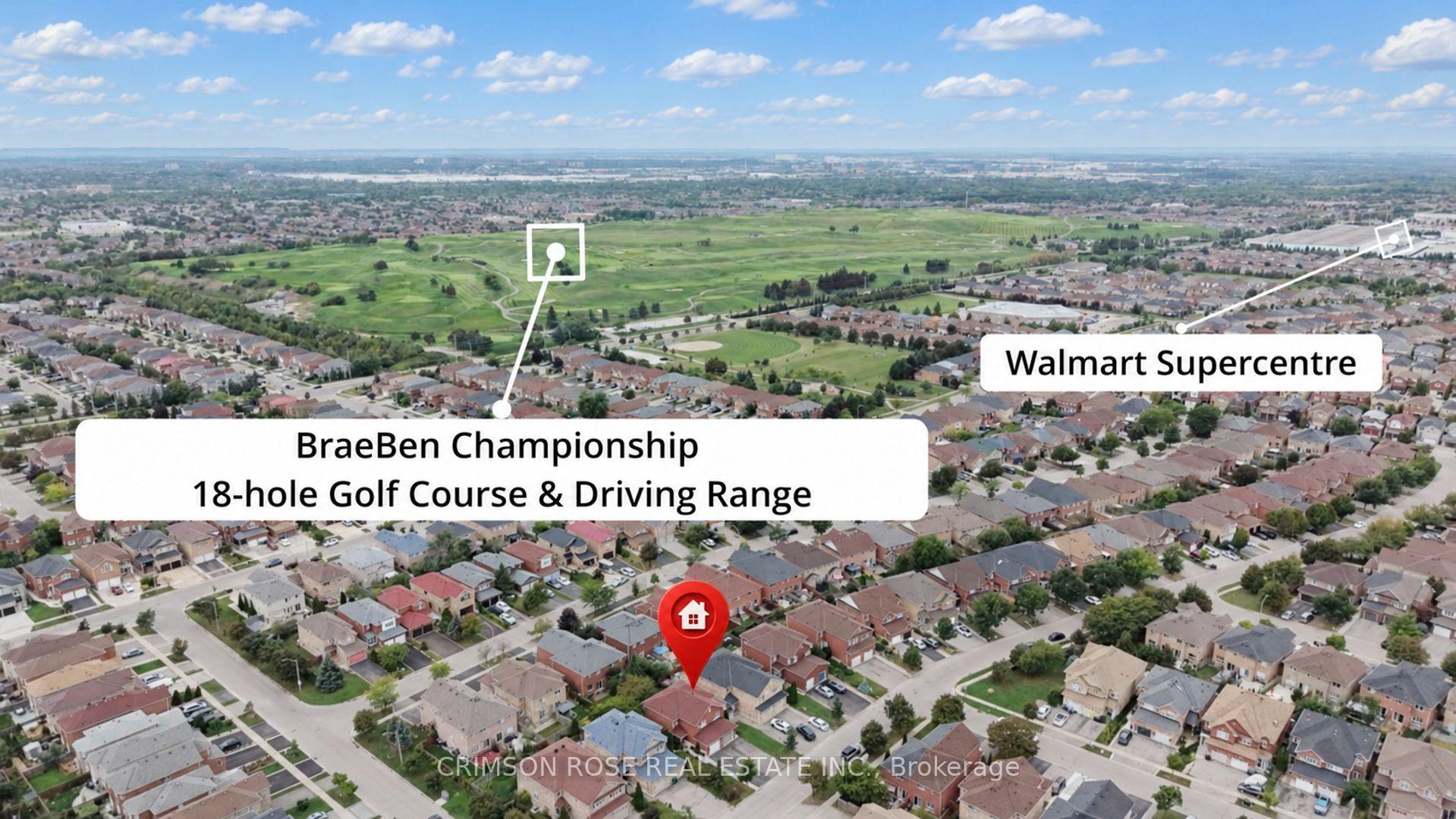 Aerial view of the neighborhood, with BraeBen golf course and Walmart Supercentre labeled.