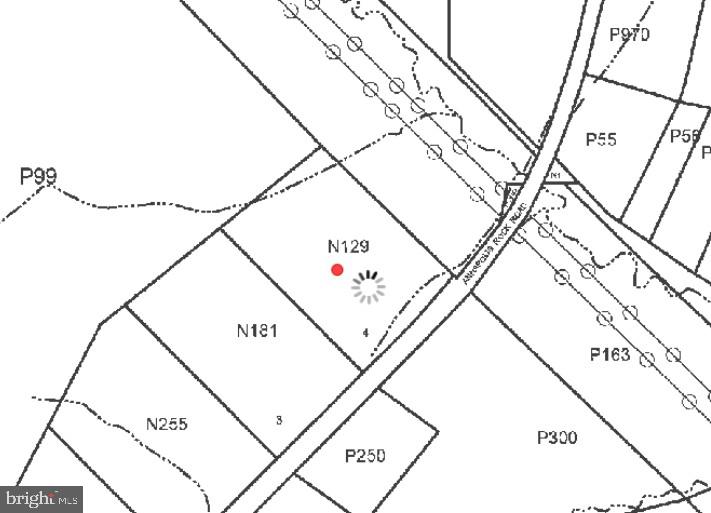 Parcel map showing labeled lots along Annapolis Rock Road, with a red marker on N129.