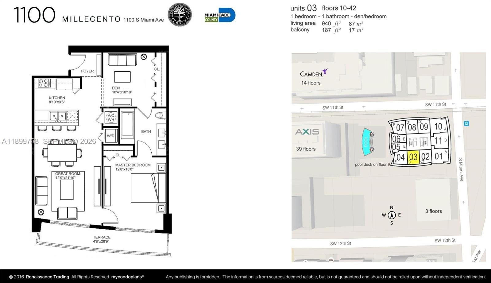 1100 S Miami Ave Unit: 2303