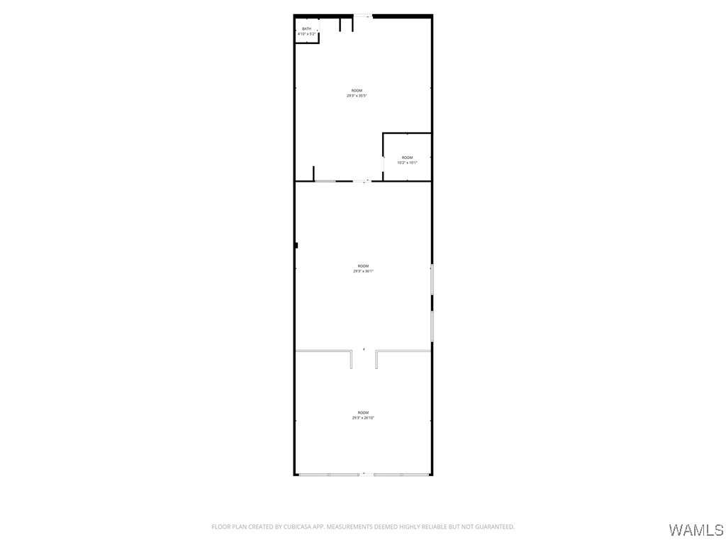 Suite 226 floor plan showing a long commercial space divided into rooms and a bathroom.