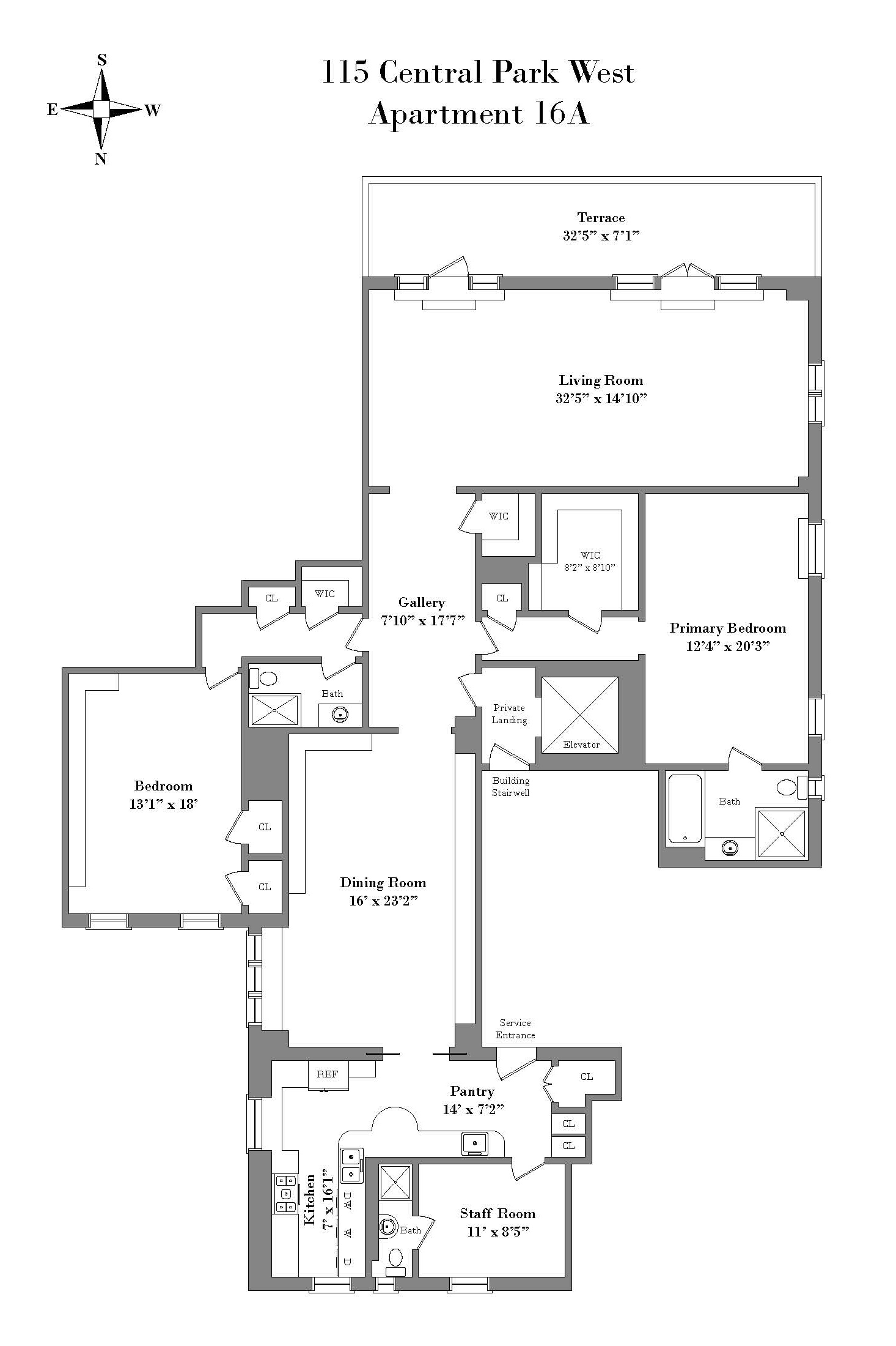 115 Central Park West 16A