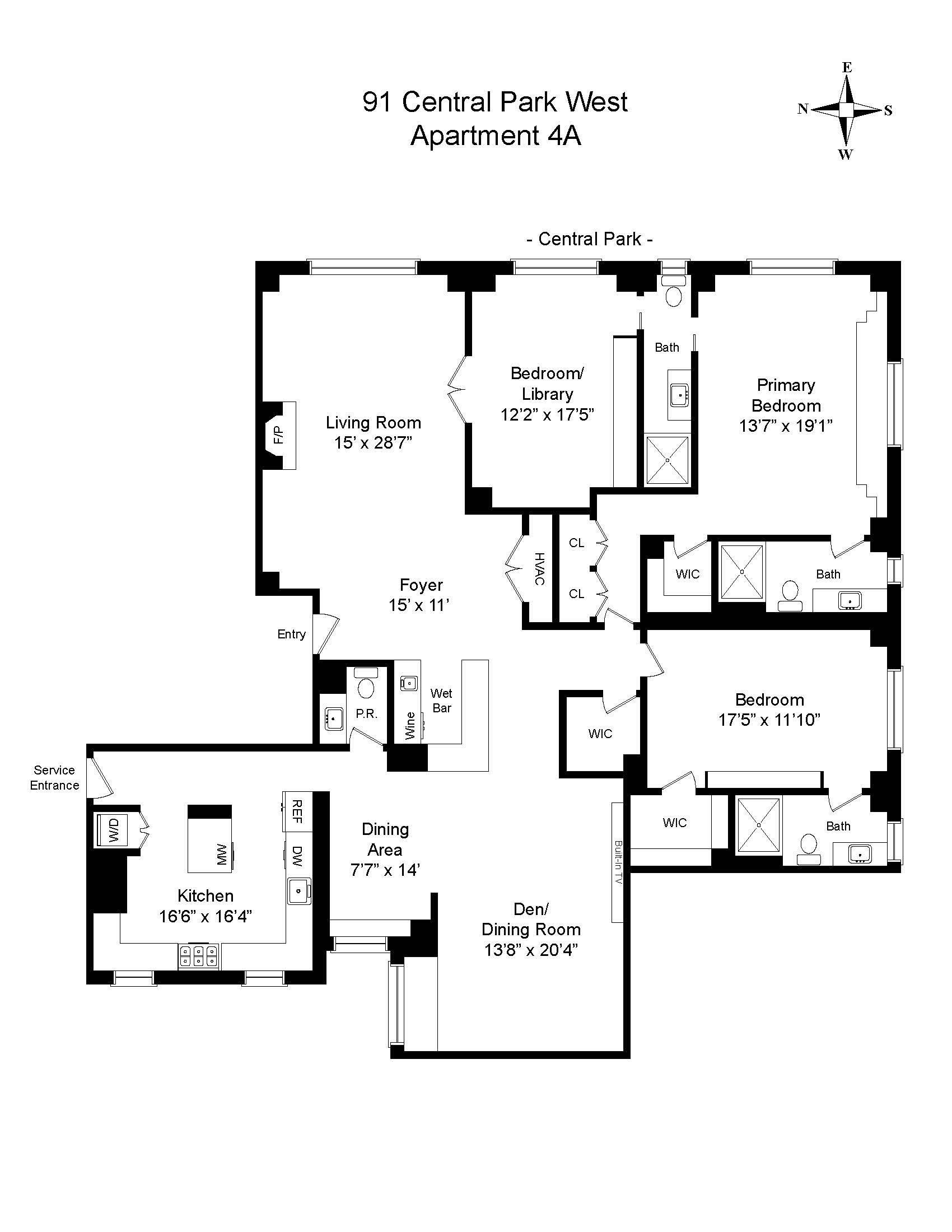 91 Central Park West 4A