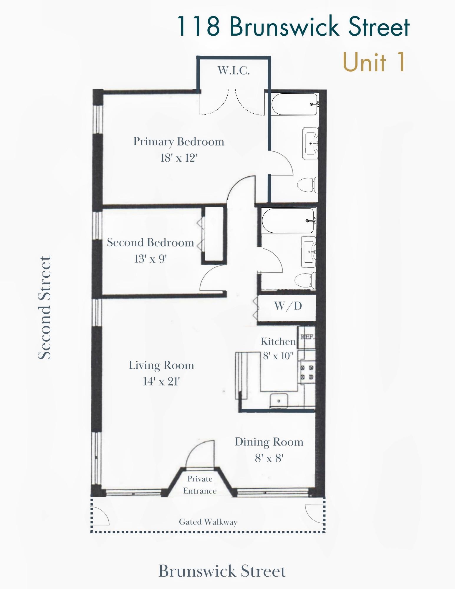 118 BRUNSWICK ST Unit: 1