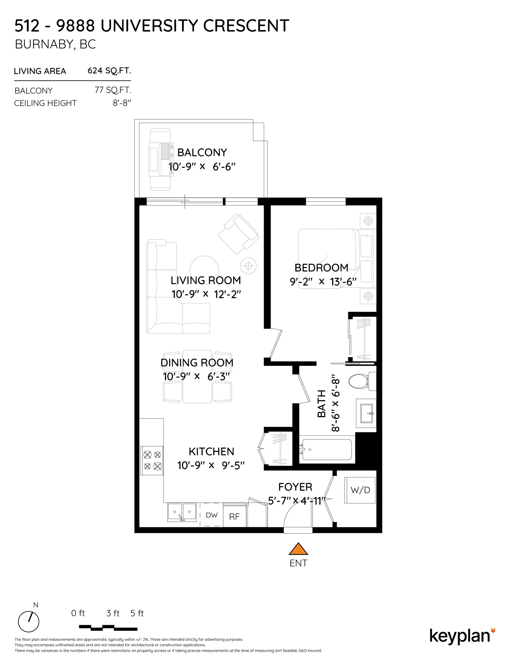512 9888 UNIVERSITY CRESCENT Unit: 512