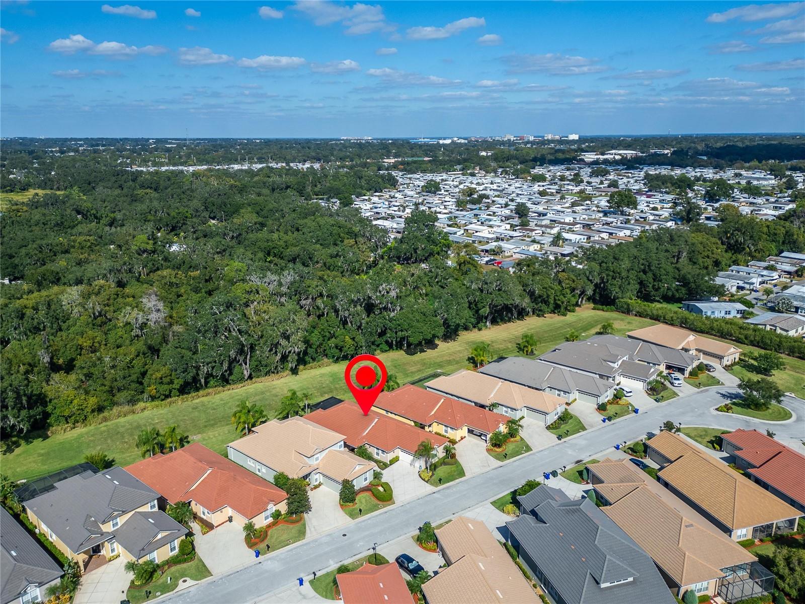 Neighborhood streetscape in Laurel Glen community
