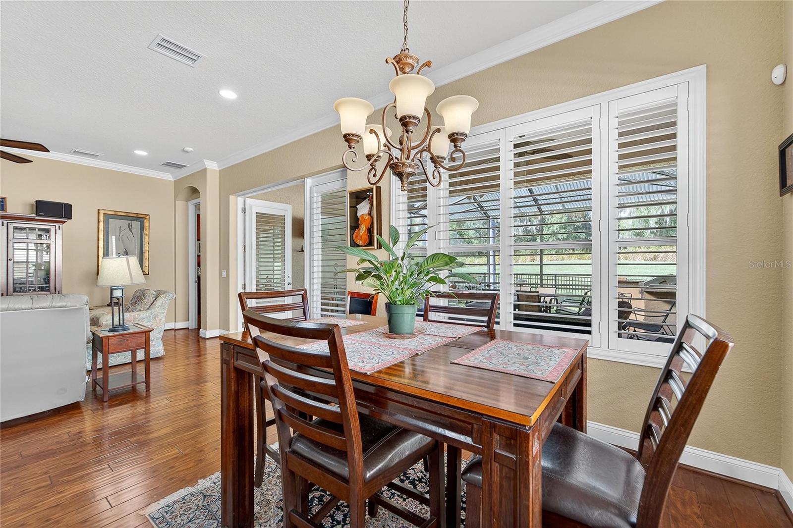 Dinette area with bright windows and garden views