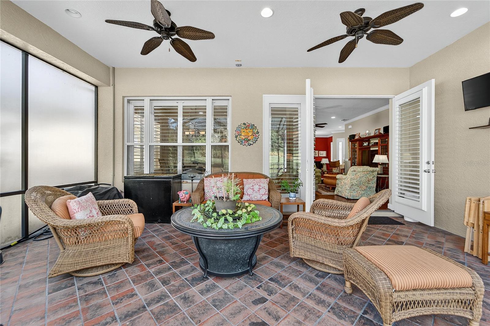 Cozy sitting area with access to outdoor living