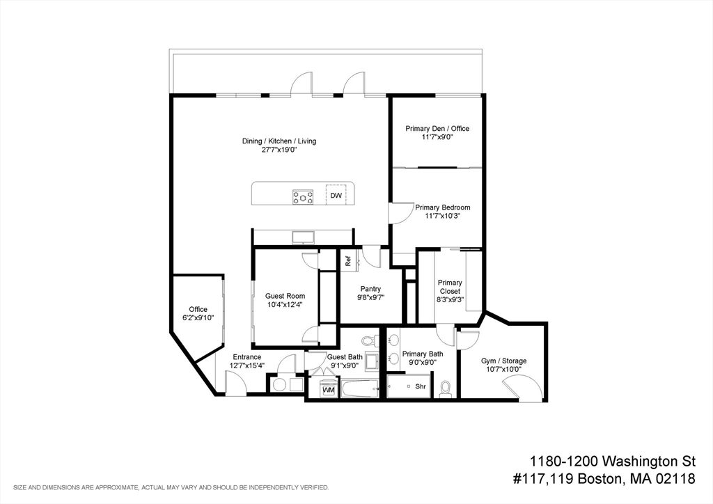 1180-1200 Washington St # 119 Unit: 117,119