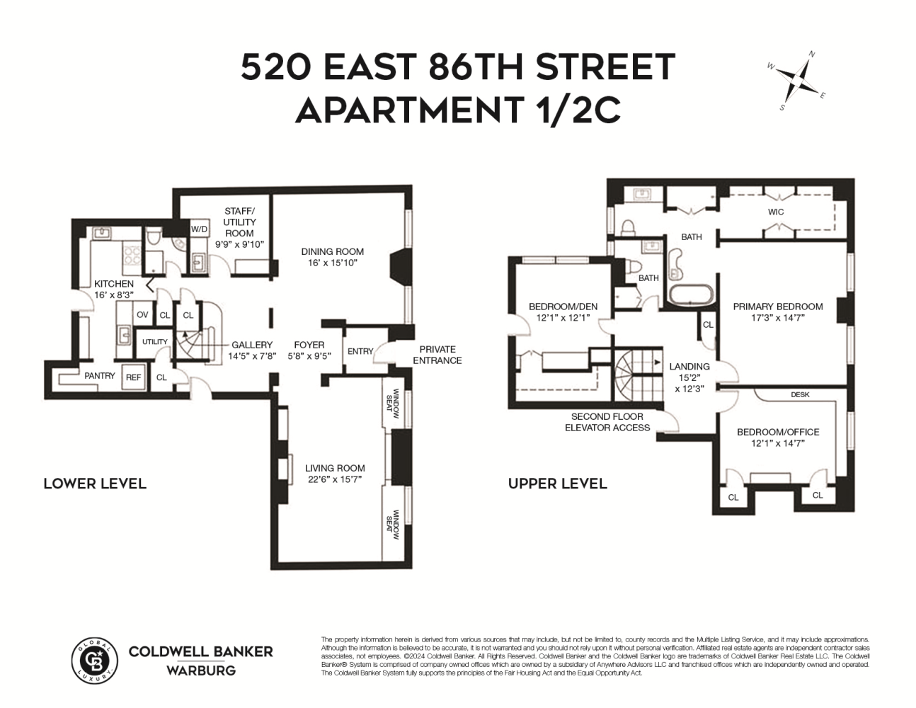520 E 86TH Street 1/2C