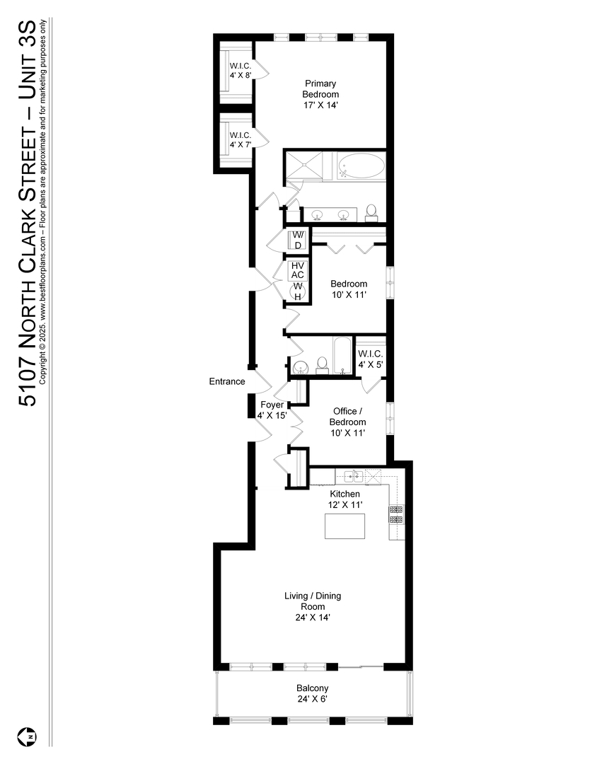 5107 N Clark Street Unit: 3S