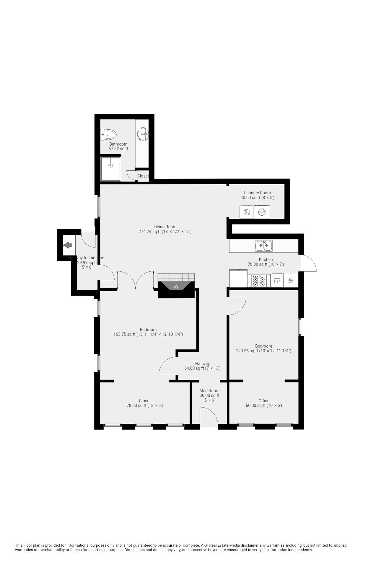 Floor plan showing room layout and dimensions for 826 Broadway.