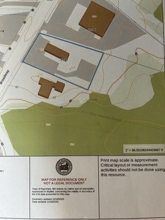 Parcel map showing a property along Broadway near Pine Swamp Brook.