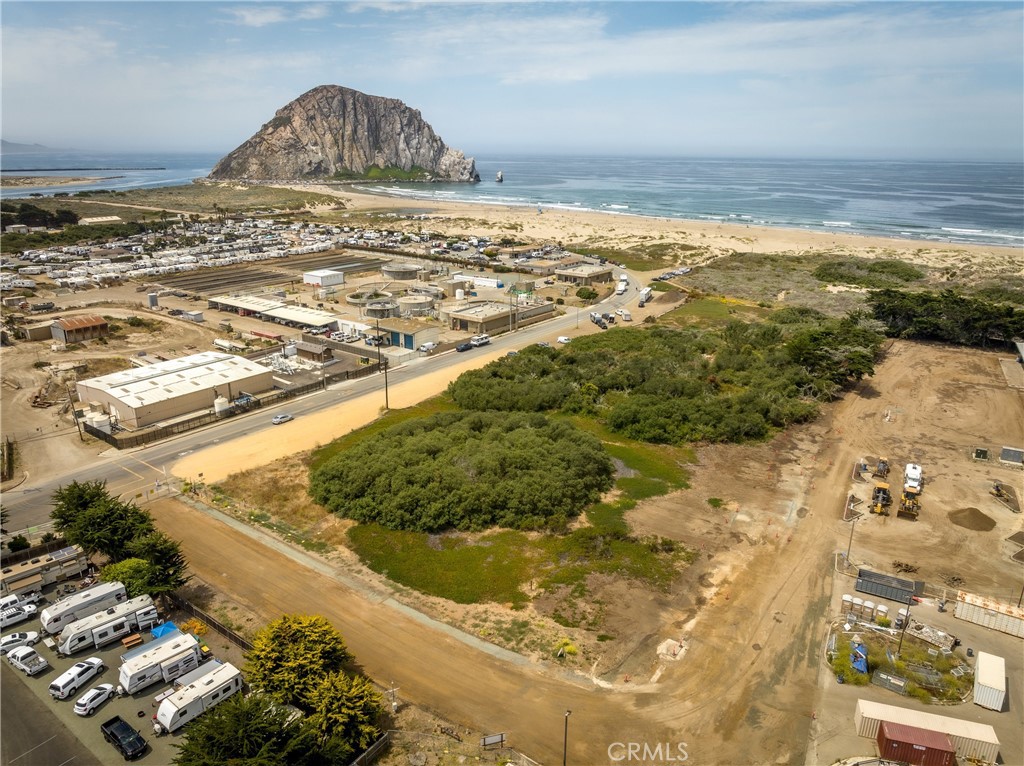 Vacant land near Morro Bay, with Morro Rock and the Pacific Ocean beyond.