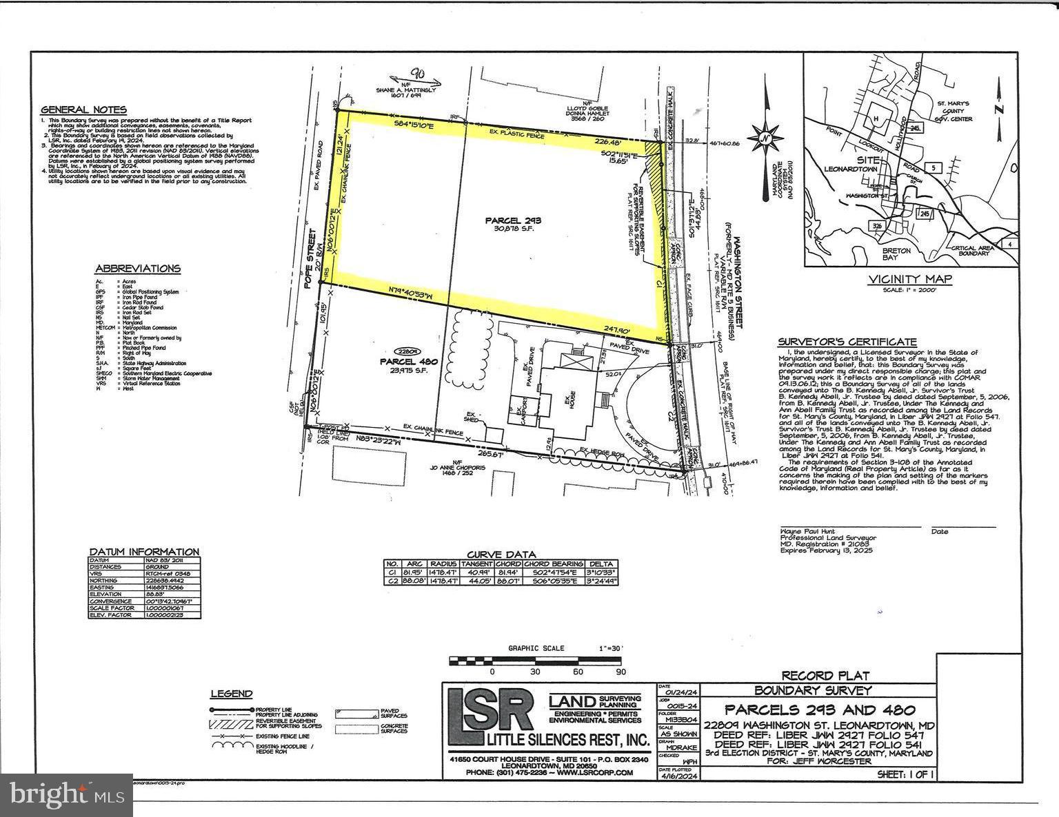 Parcel 293 WASHINGTON ST