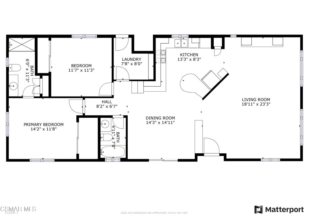 Floor plan of 66 La Palma showing room layouts and dimensions.