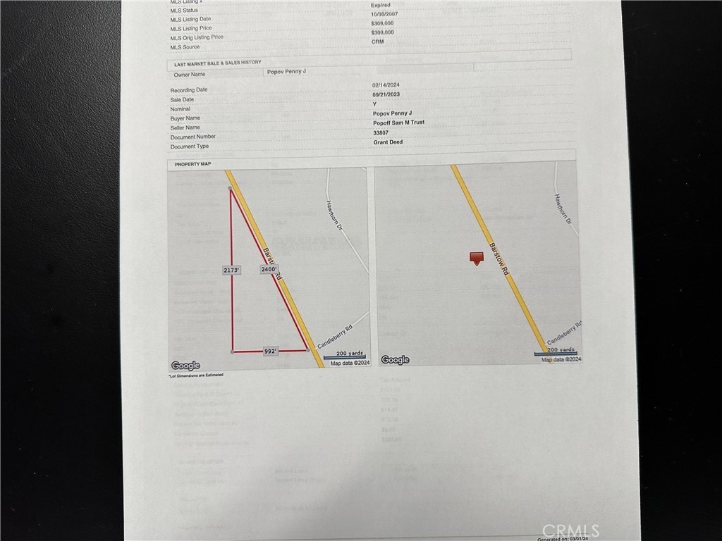 0 Barstow Rd Parcel #0417-131-37-0000