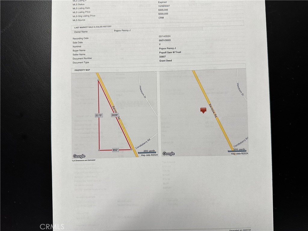 0 Barstow Rd Parcel #0417-131-37-0000