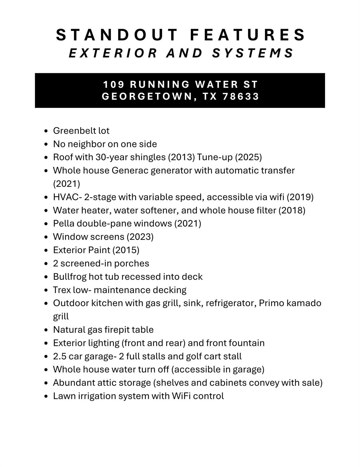 109 Running Water ST