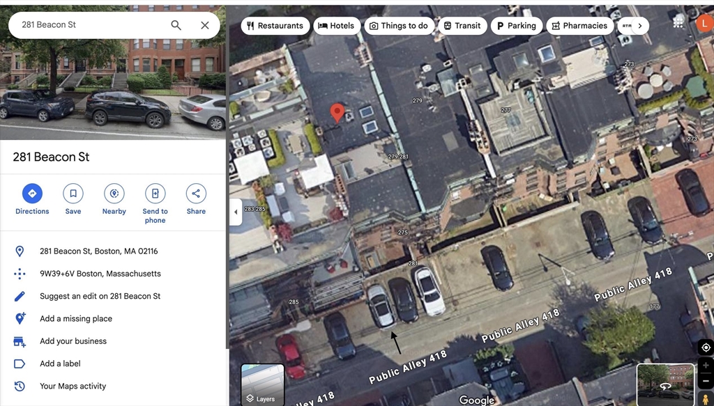 281 Beacon Unit: parking