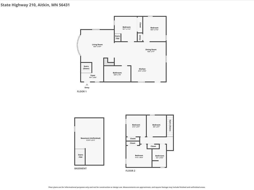 Floor plan for 33021 State Highway 210.