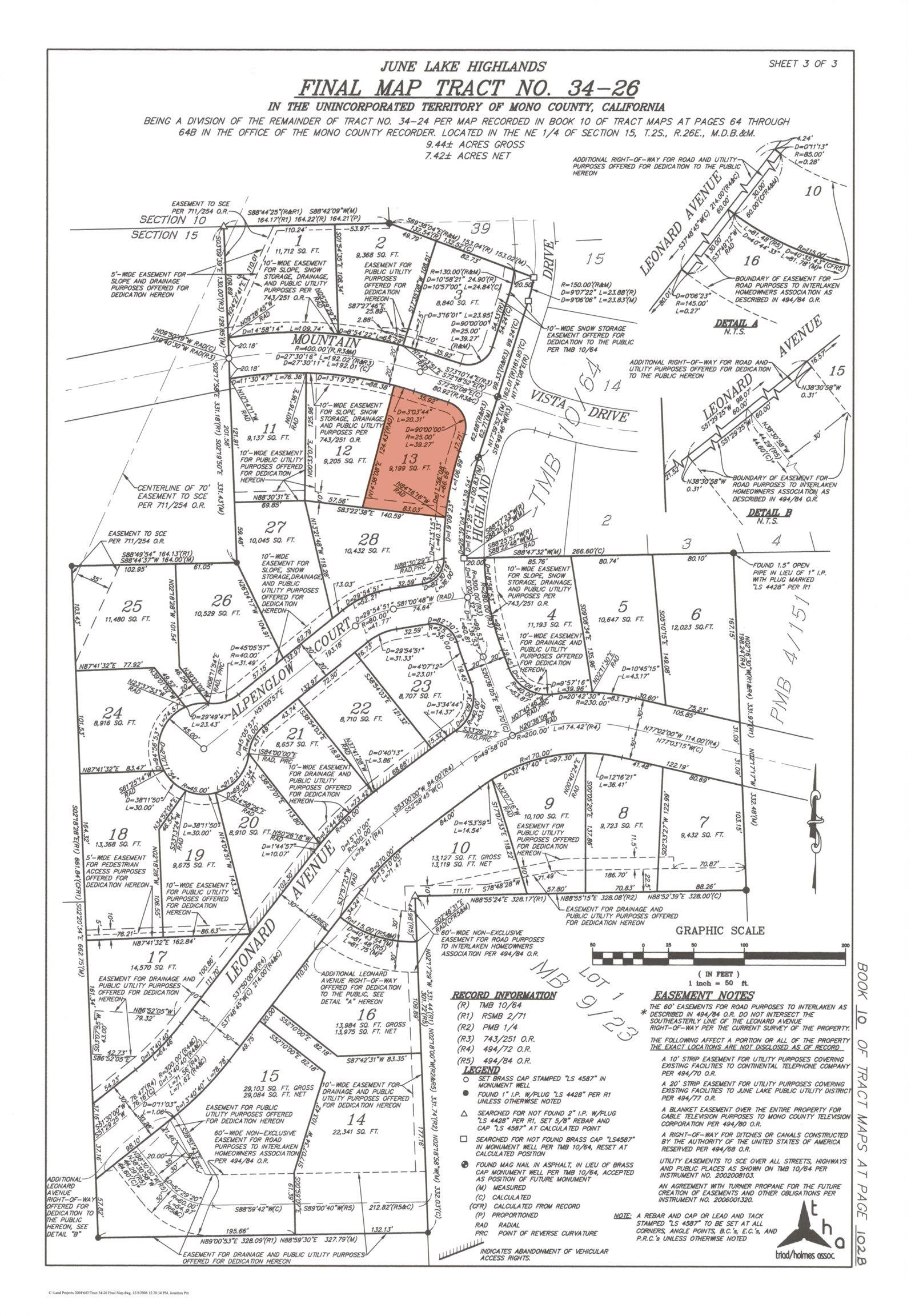 P II Lot 13 June Lake Highlands