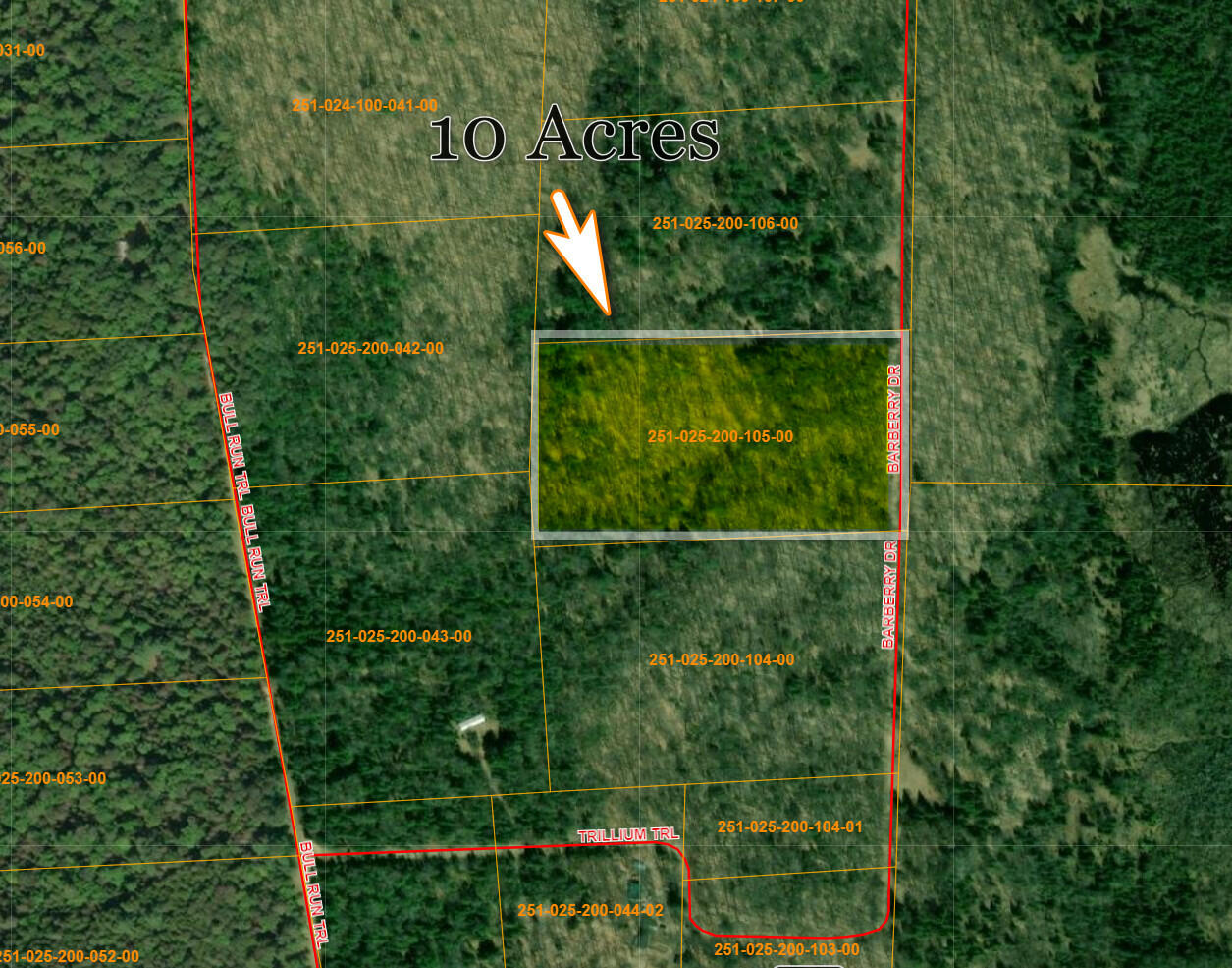 V/L N10 AC Barberry Drive, North 10 Acres