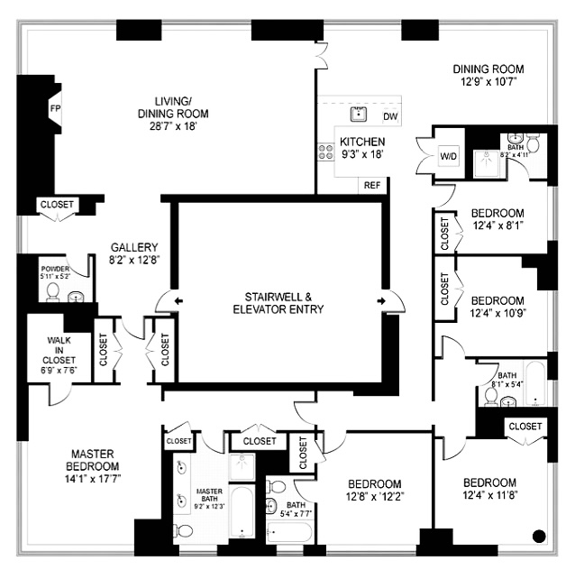 80 Riverside Boulevard PH-1B
