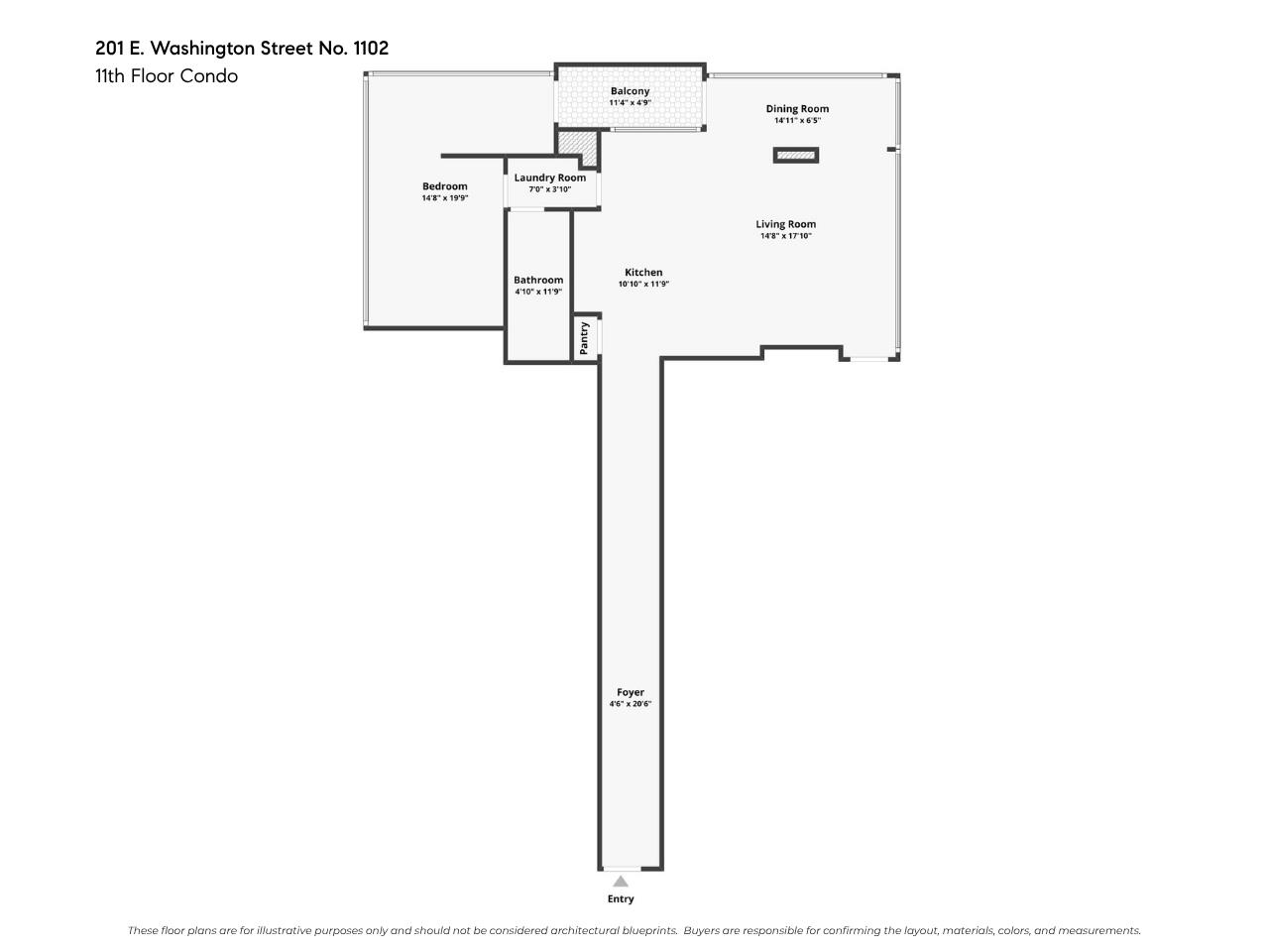 201 E Washington St Unit: No. 1102