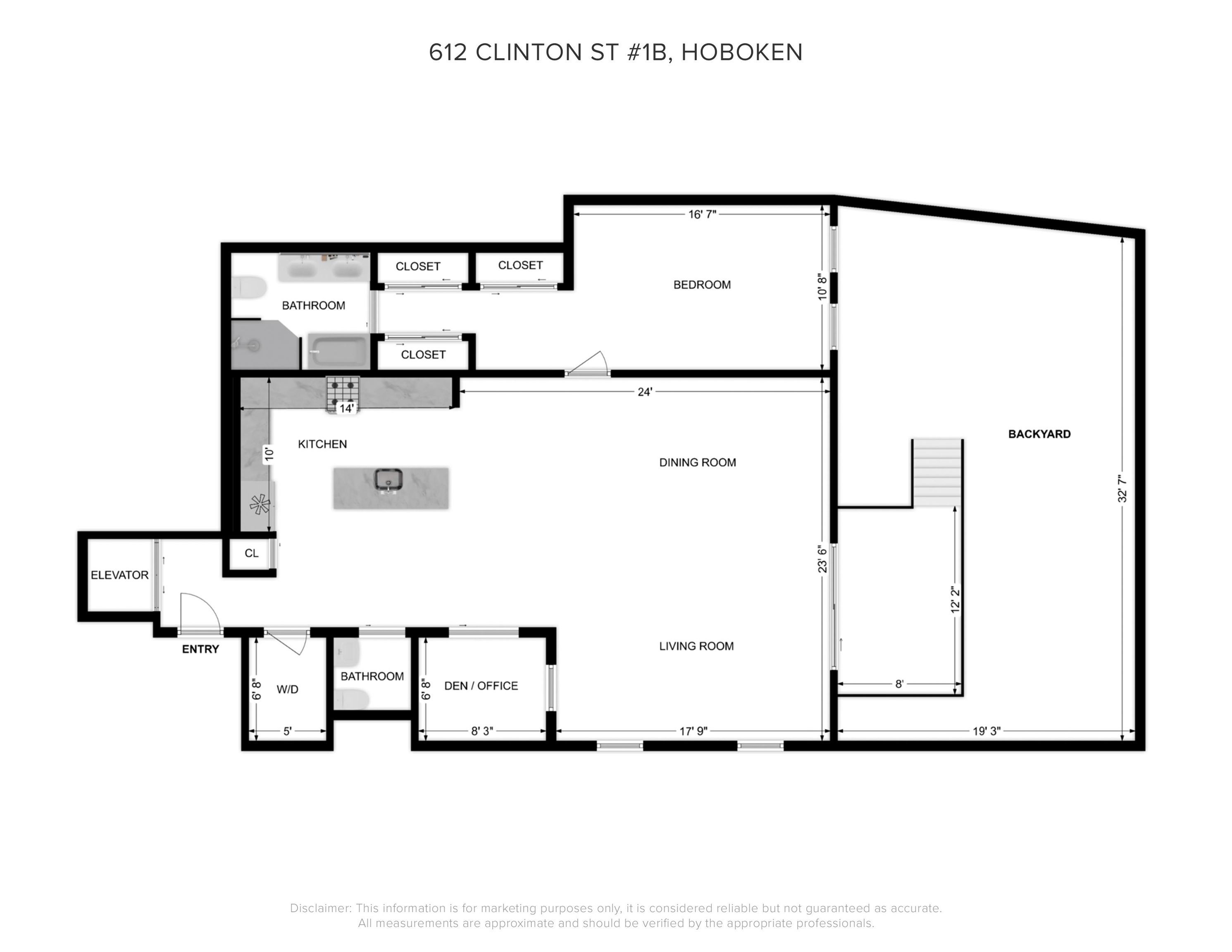 612 CLINTON ST Unit: 1B