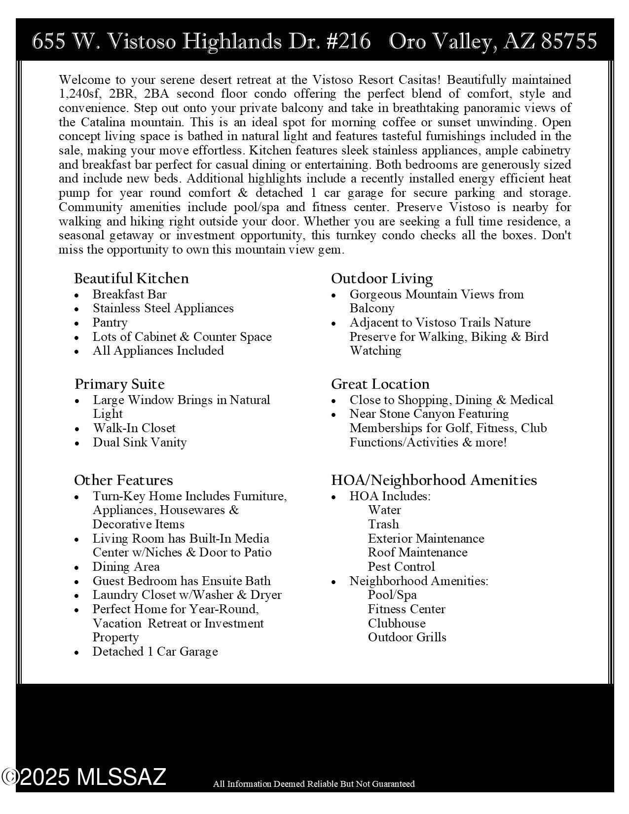 655 W Vistoso Highlands Drive Unit: 216